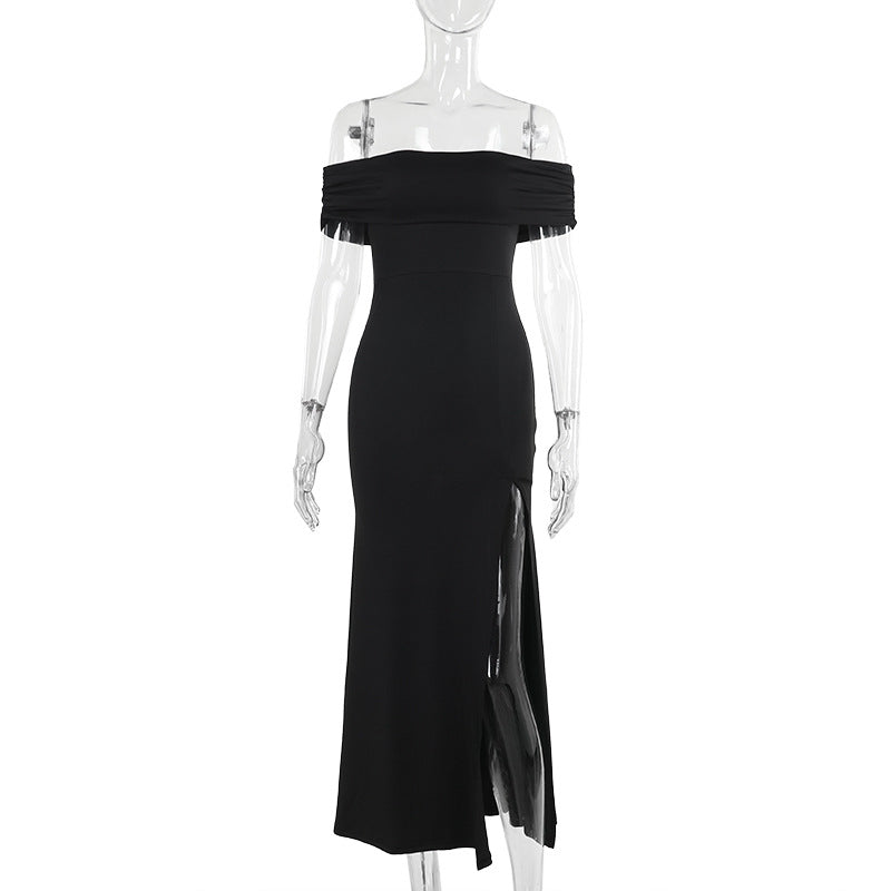 Autumn And Winter Sexy Off Shoulder Slit Fishtail Dress 10