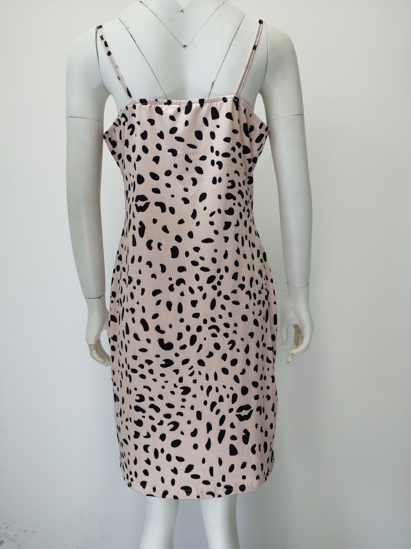 Women Leopard Print V-Neck Strap Dress 16