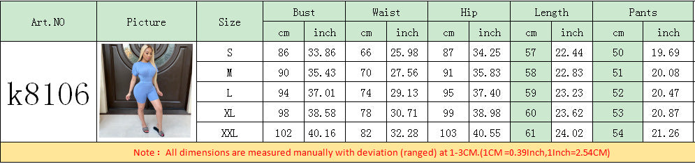 Women summer solid top and shorts two-piece suit 4