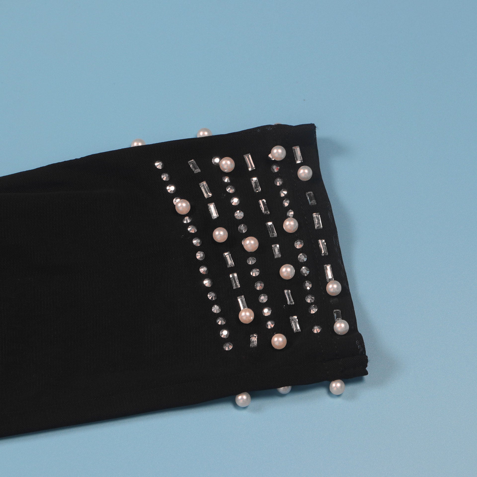 Sexy Beaded Pearl Strip Trendy Stretch Tight Fitting Jumpsuit 24