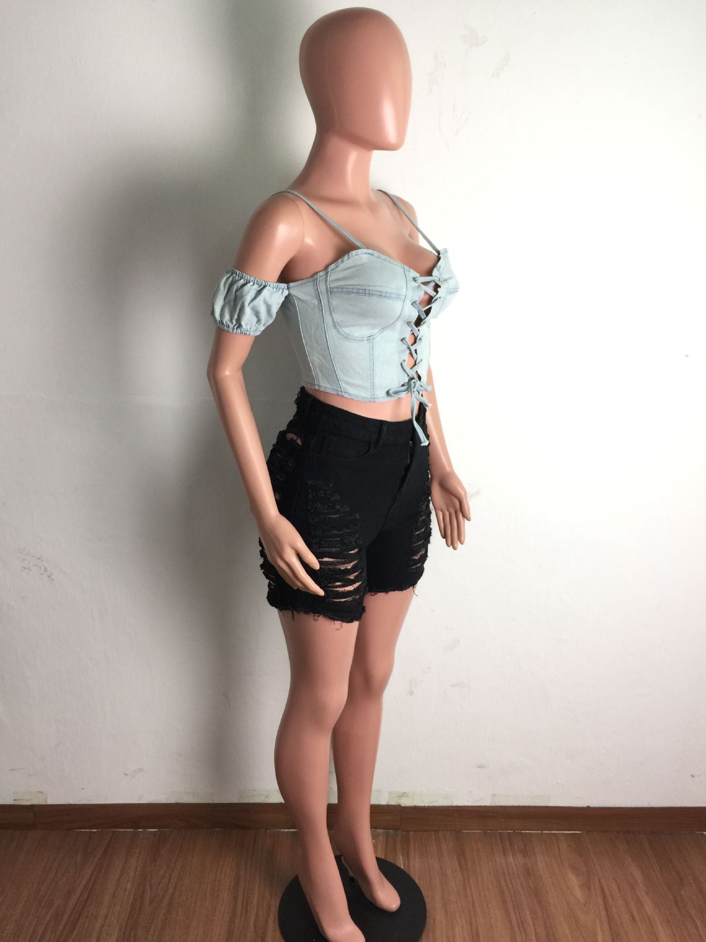 Women's Washed Distressed Destroyed Sexy Denim Shorts 6