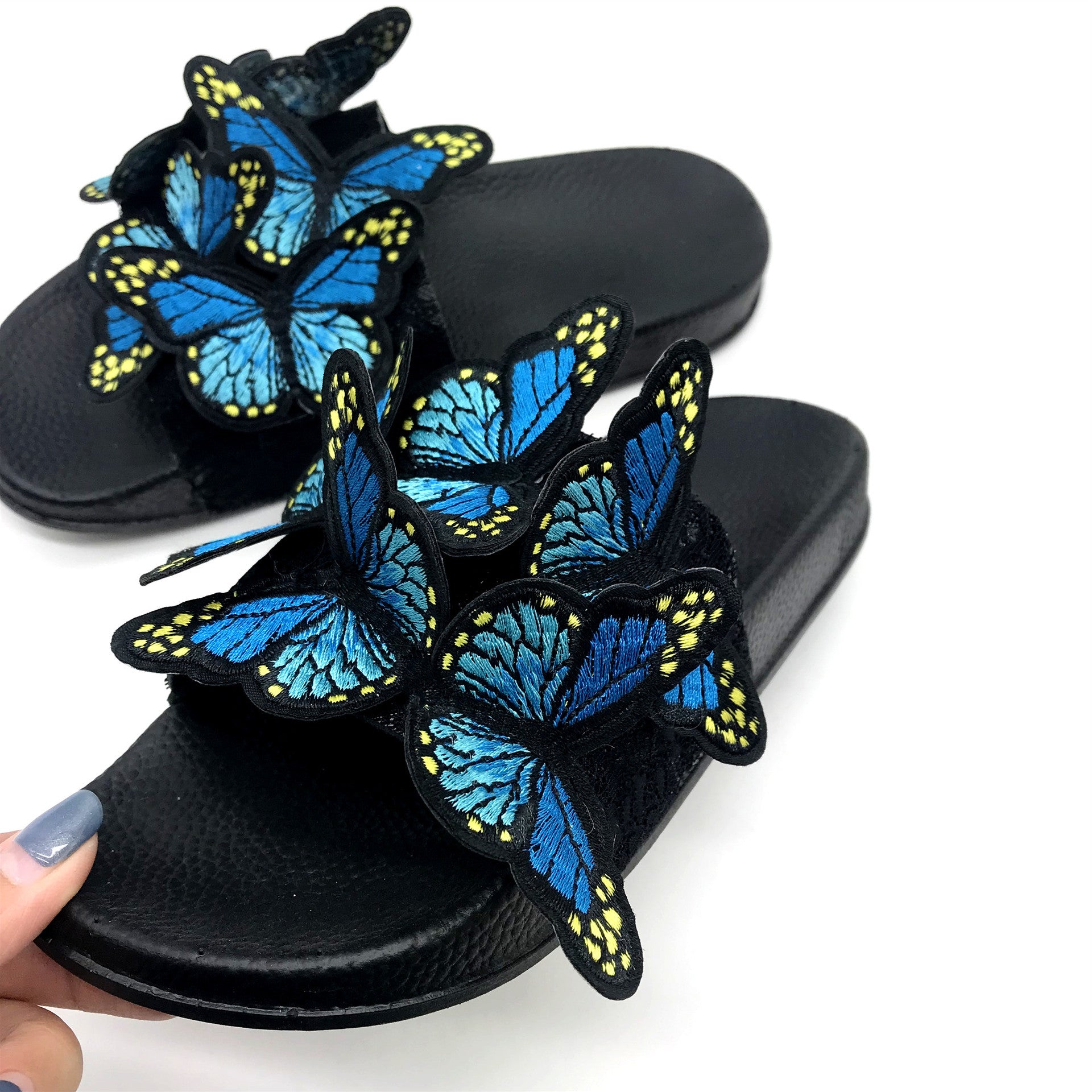 Women bowknot embroidered flip flops and flat shoes 19