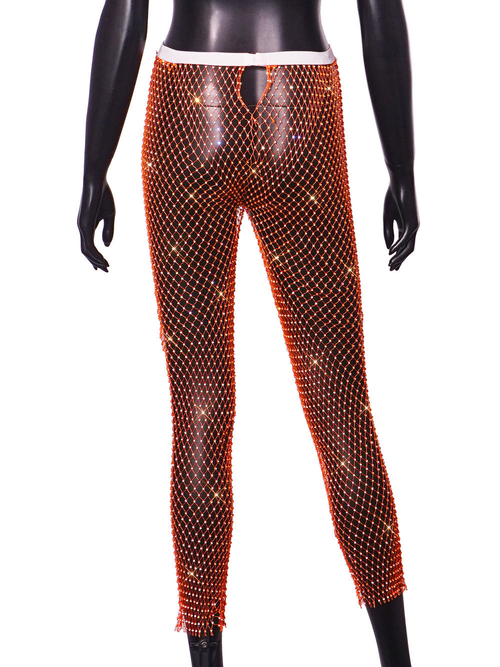 Women Sexy Rhinestone Fishnet Pants 56