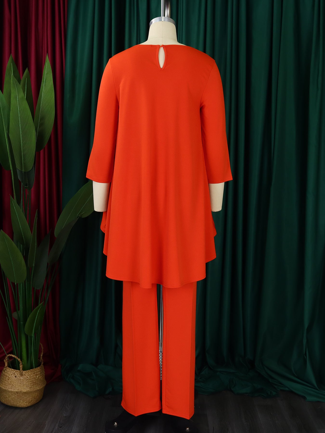 Plus Size Women Long Sleeve Top and Wide Leg Pants Set 7