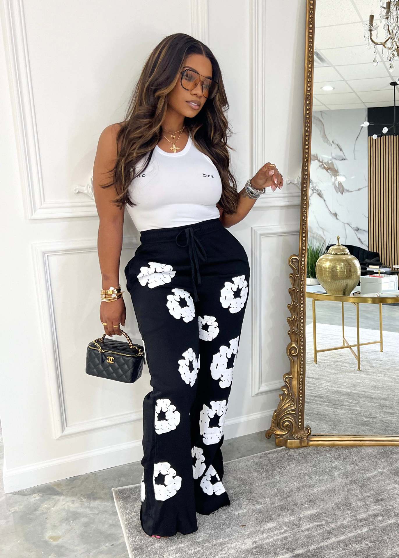 Women Fall/Winter Printed Embroidered Straight Pants 3