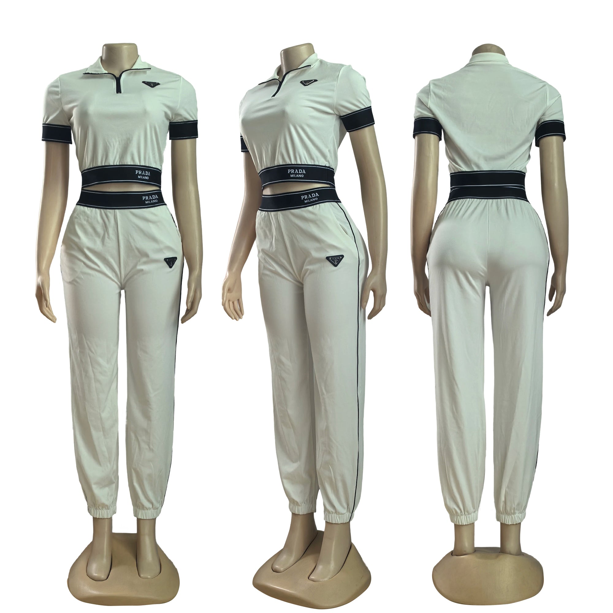 Women Casual Short Sleeve Top and Pants Two-Piece Set 7