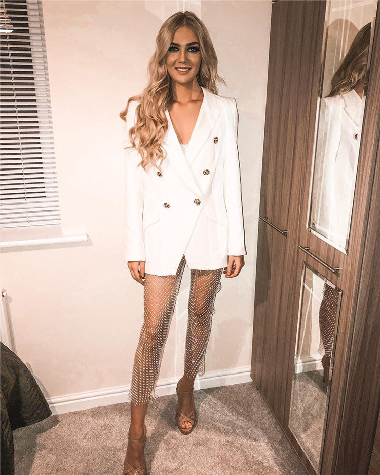 Women Sexy Rhinestone Fishnet Pants 25