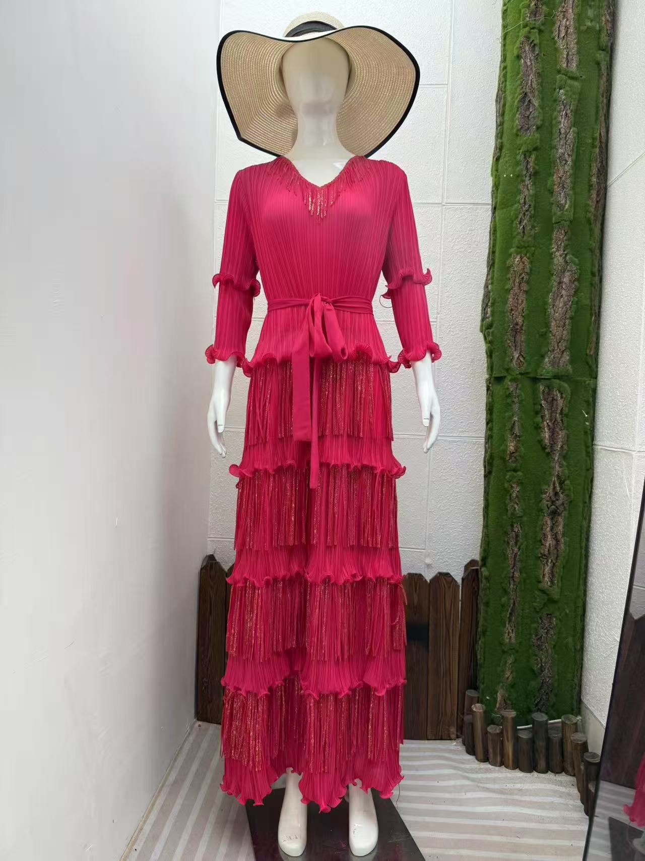 Ruffle Plus Size Fashion African Loose Chic Elegant Long Dress 10