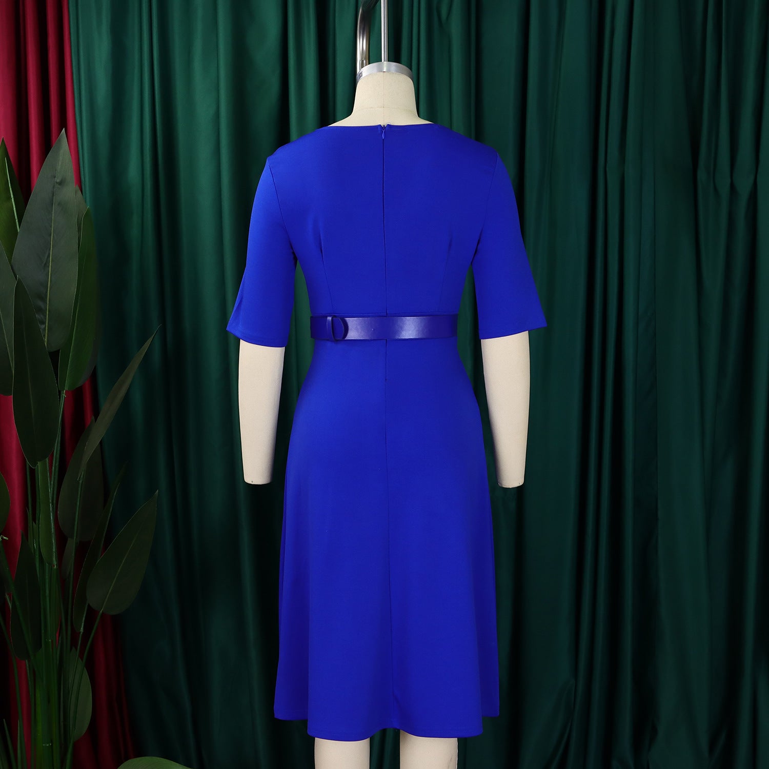 Women Summer Fashion Chic Elegant Solid Color Plus Size African Dress 14