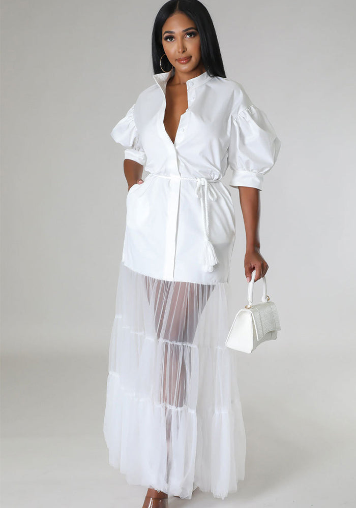 Ladies White Shirt Casual Short Sleeve Shirt 4