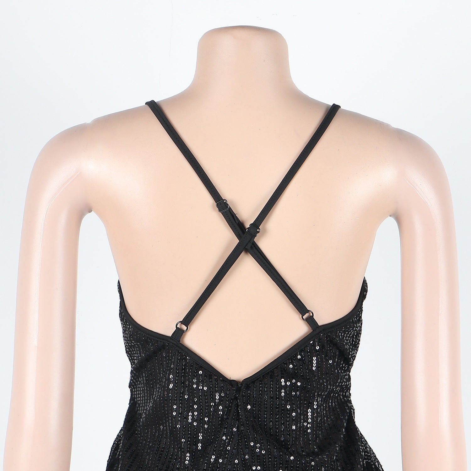 Sexy sequin strap slit dress nightclub dress 25