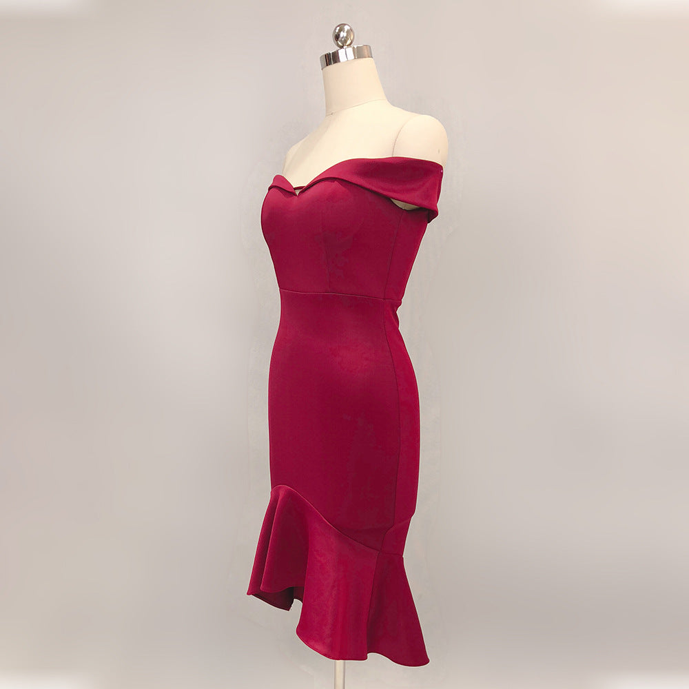 Women Spring Off Shoulder Mermaid Wedding Dress 11