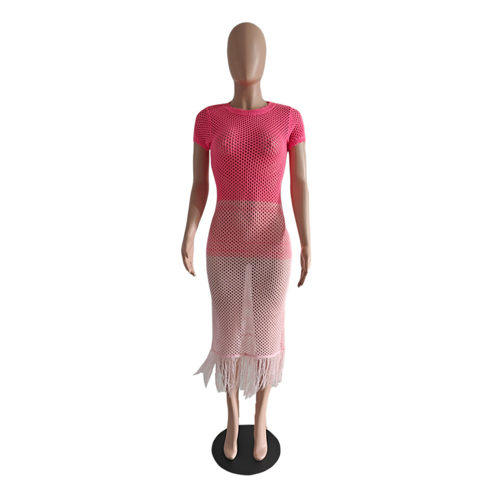 Women Summer Crochet Tassel Dress 6