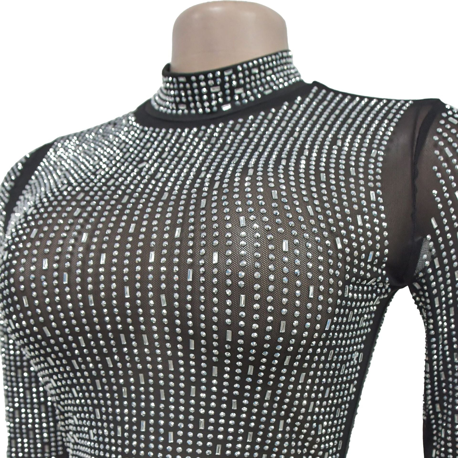 Women Beaded Long Sleeve Top and Skirt Two-piece set 4