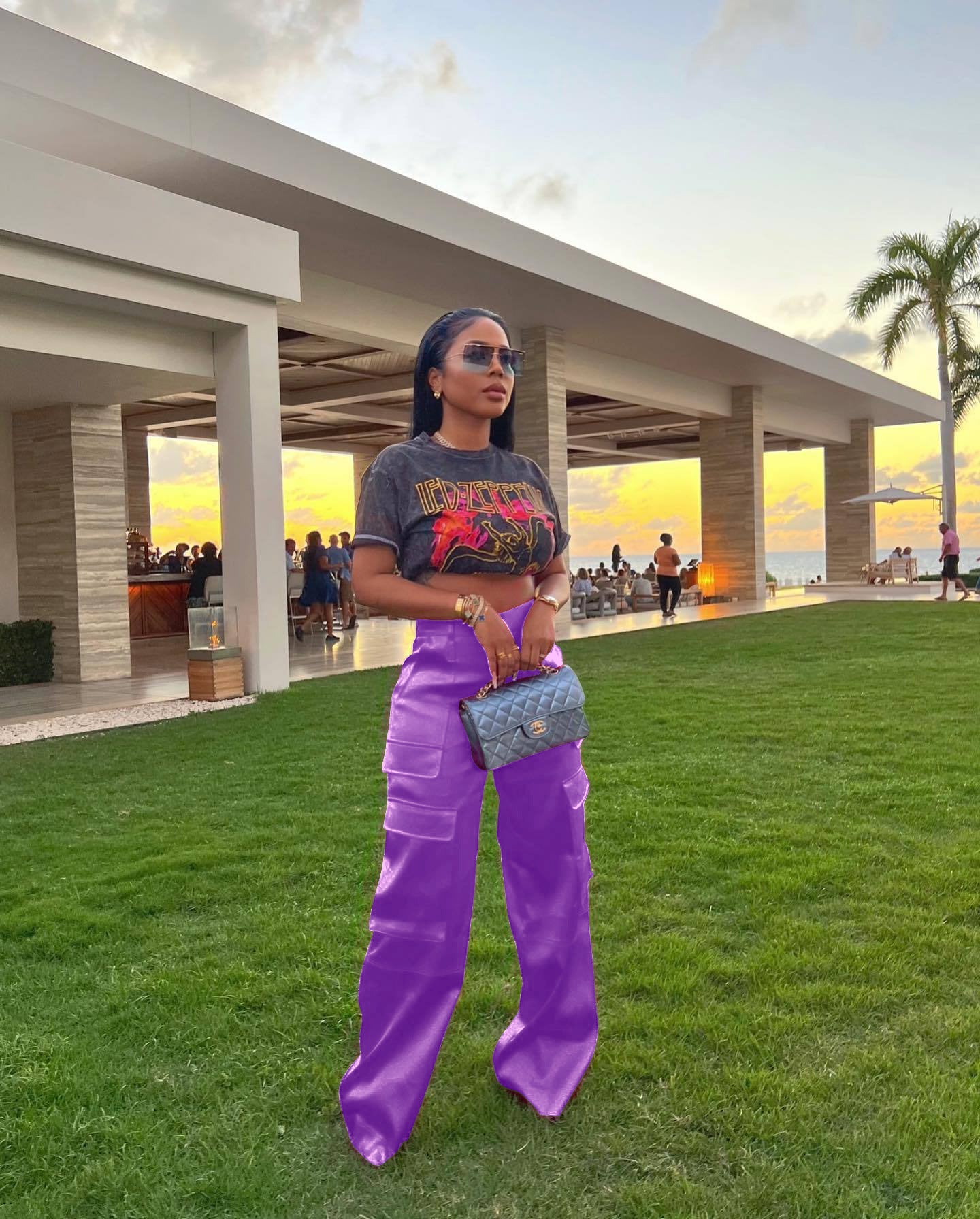 Women Casual Zipper Solid Pocket Zipper Trousers 11