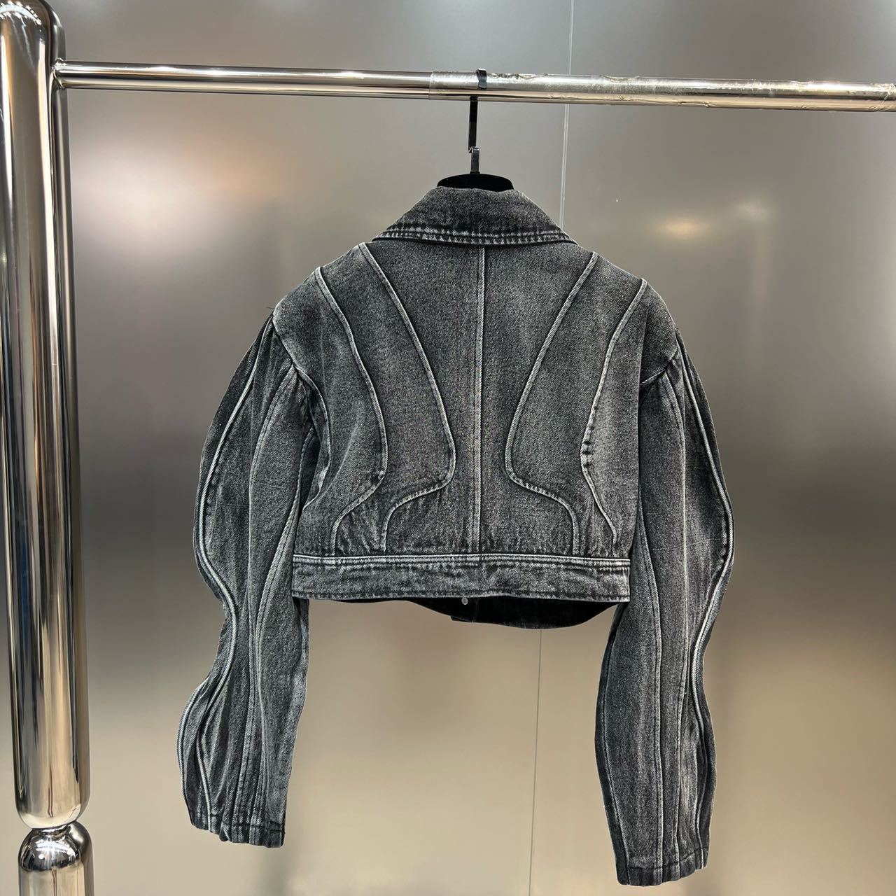 American Retro Top Autumn Turndown Collar Long Sleeve Denim Coat