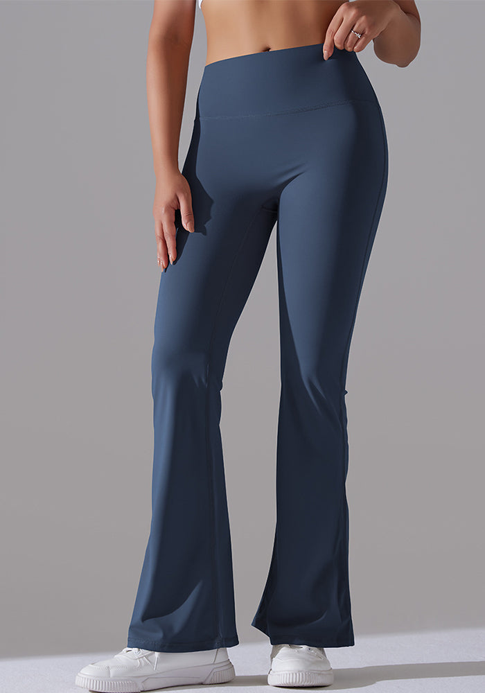 Women Solid Casual Sports Running Fitness Yoga Bell Bottom Pants