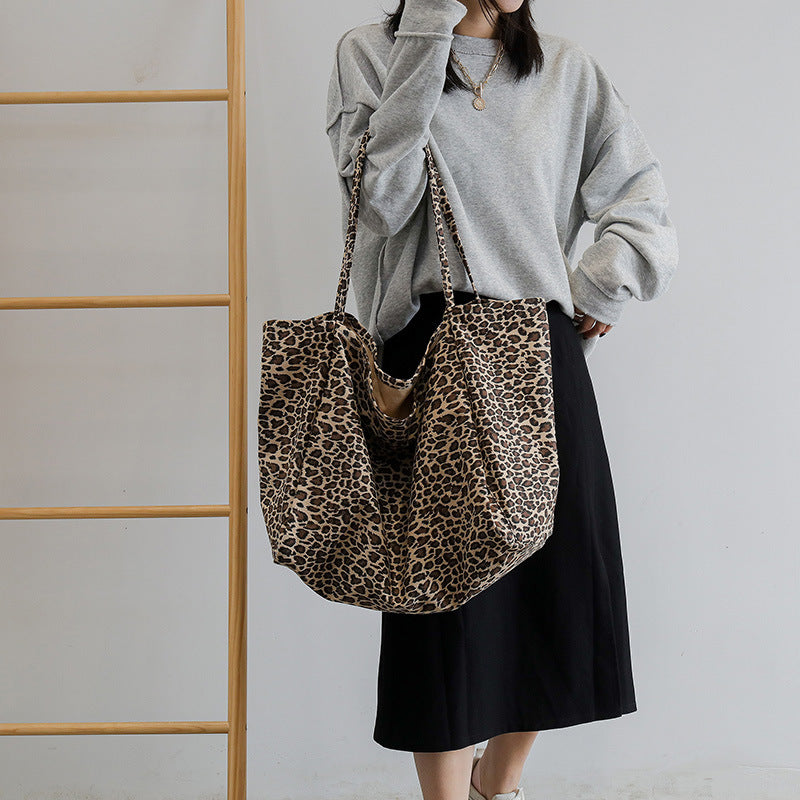 Single Shoulder Women's Bags Leopard Print Casual Shopping Bag Large Capacity Fashion Tote Bag