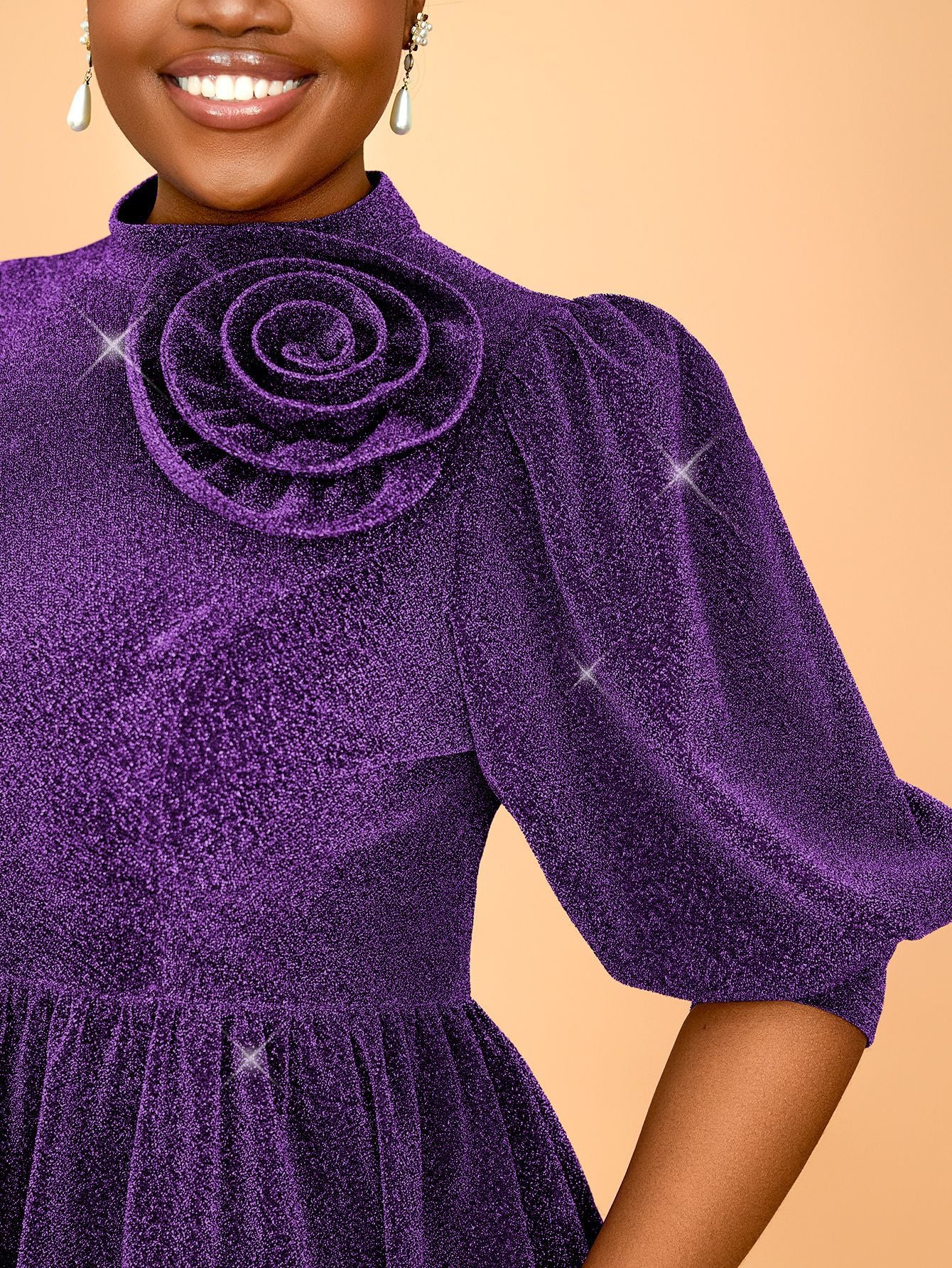 Women Solid Party Formal Party Floral Dresses 7