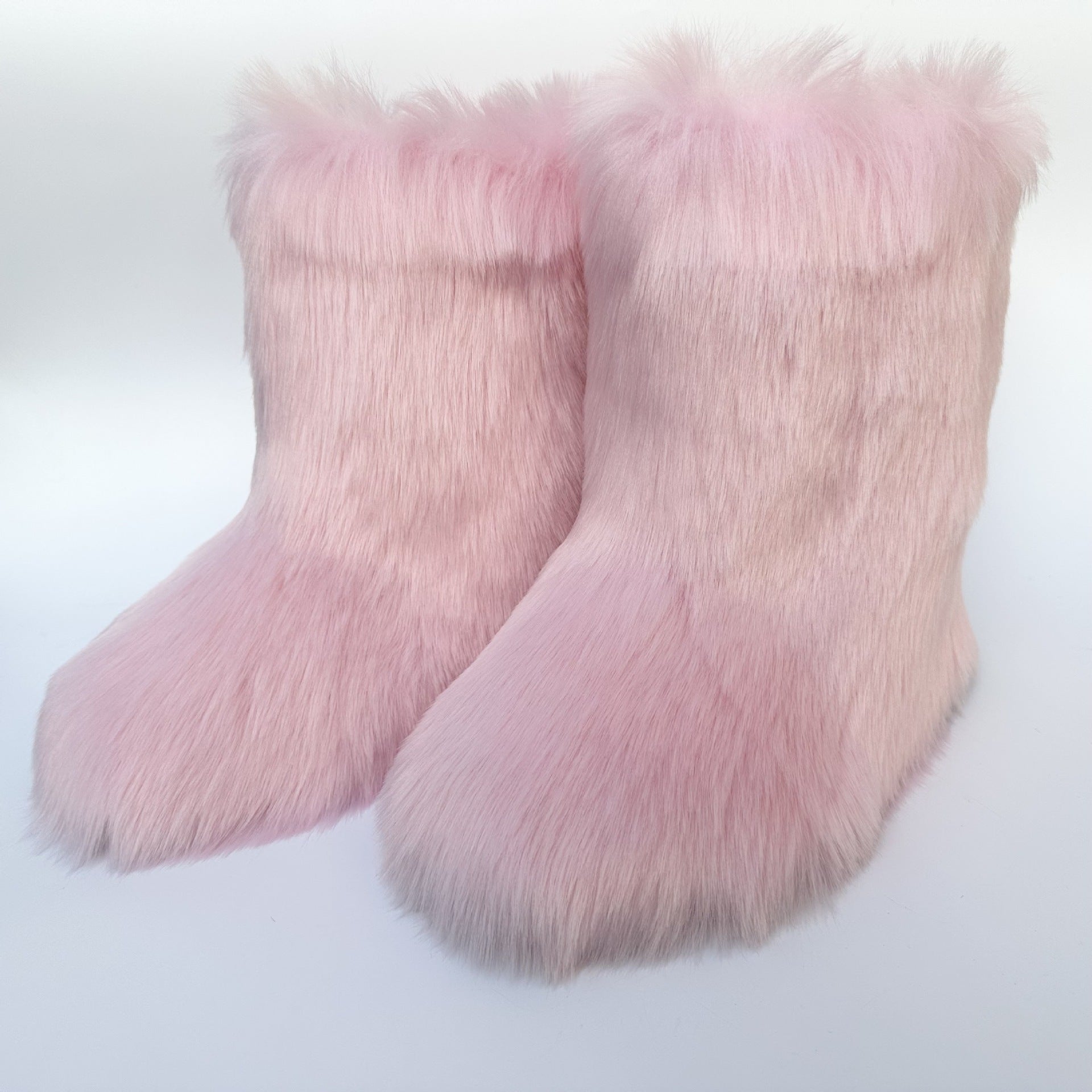 Women Furry Mid-length Snow Boots 25