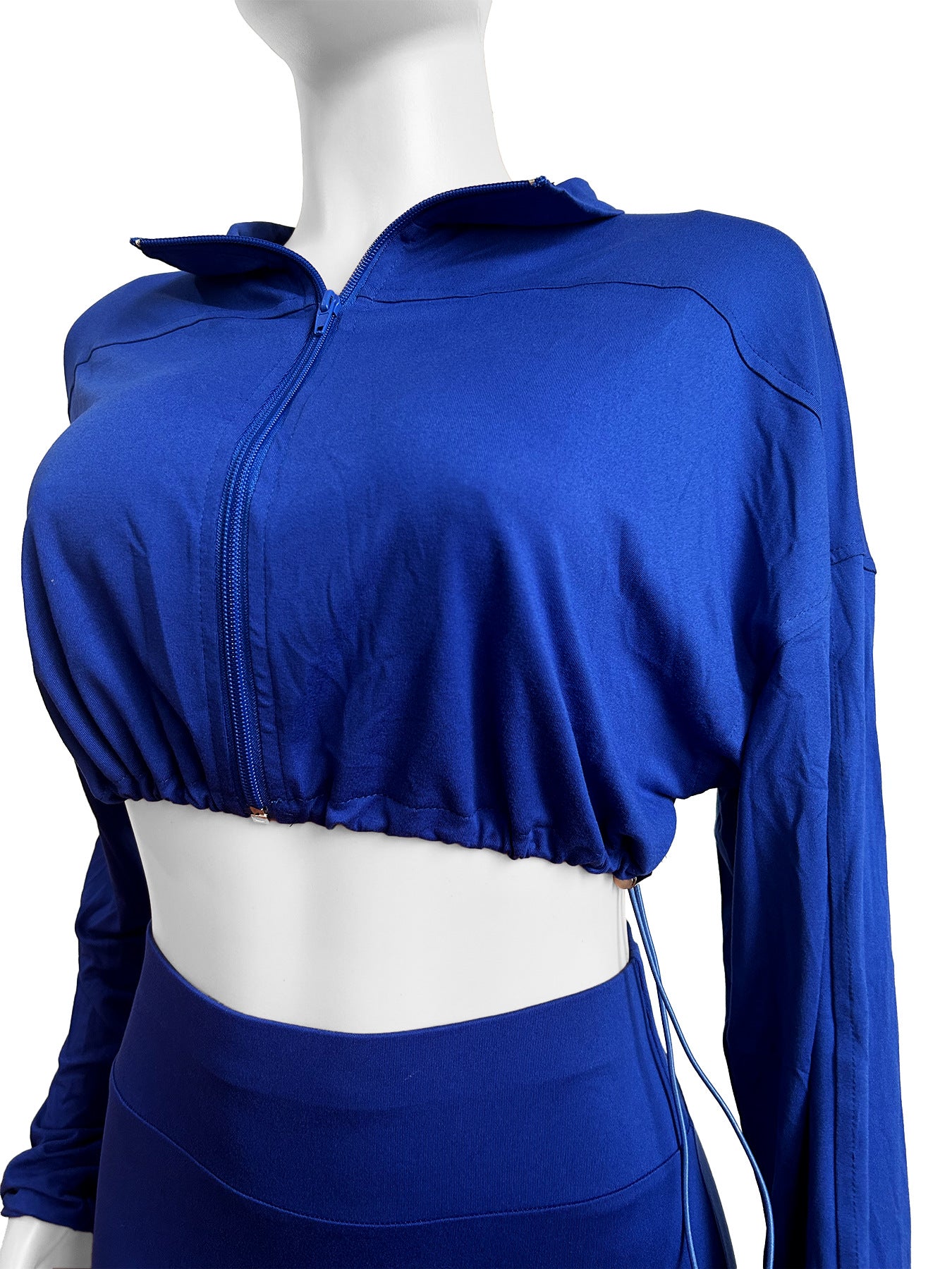 Women Sexy drawstring crop top and trousers two-piece set 13