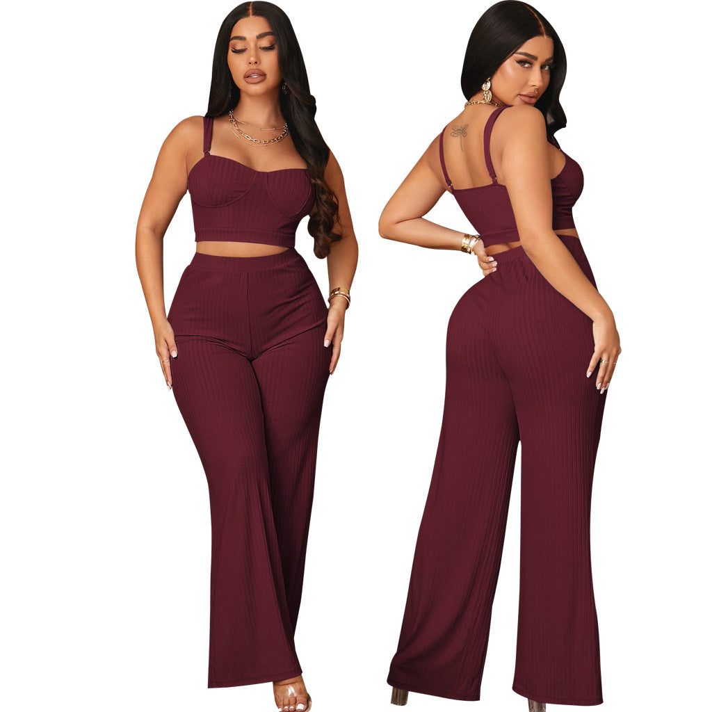 Women's Sexy Fashion Solid Casual Two-Piece Set 10