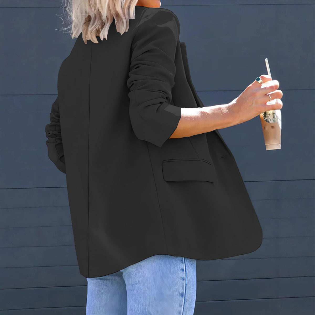 Women's Solid Chic Elegant Slim Waist Blazer 3