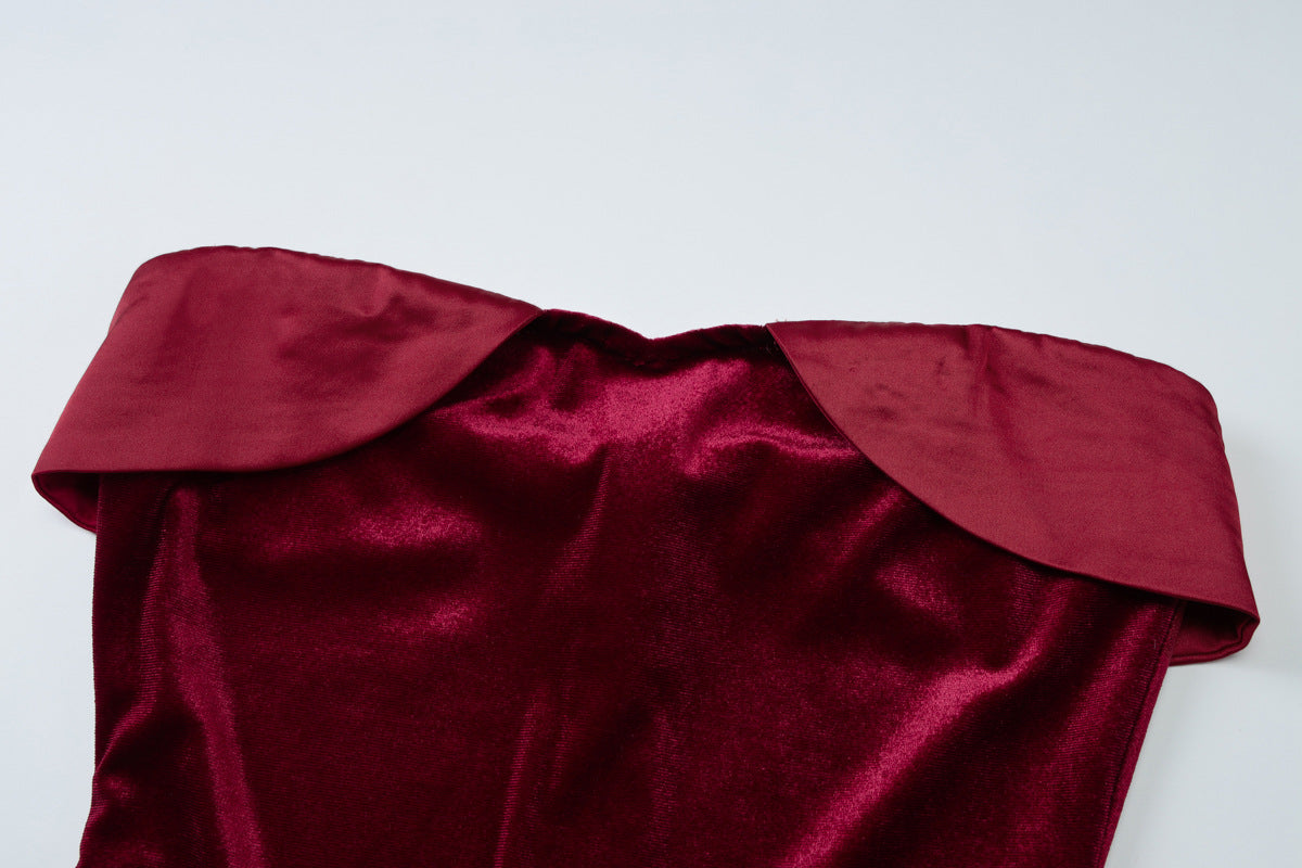 Women's Summer Sexy Strapless Solid Color Bodycon Dress 11