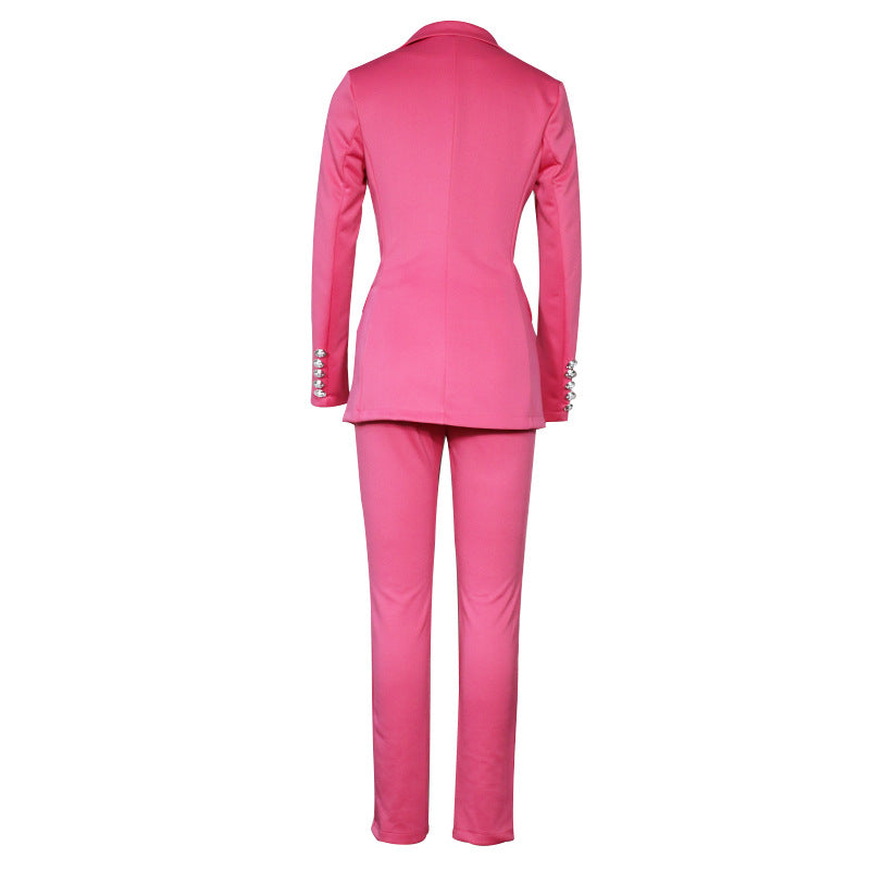 Women Autumn Casual Blazer and Pant Two-Piece Set 10