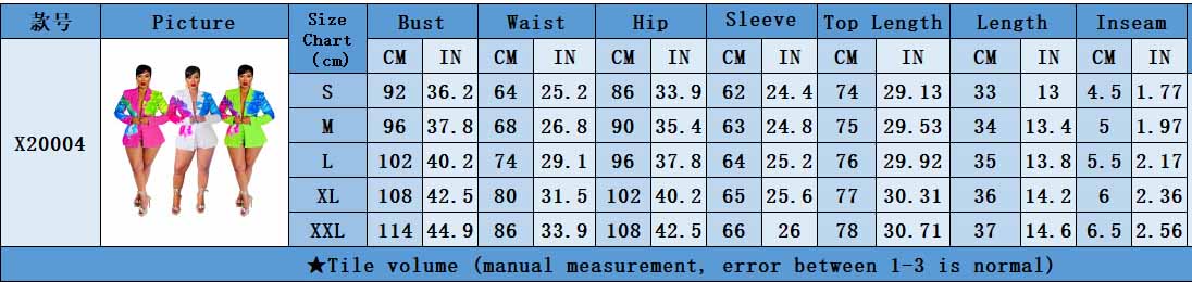 Women's Fashion Casual Collar Printed Blazer Shorts Two Piece Suit 10