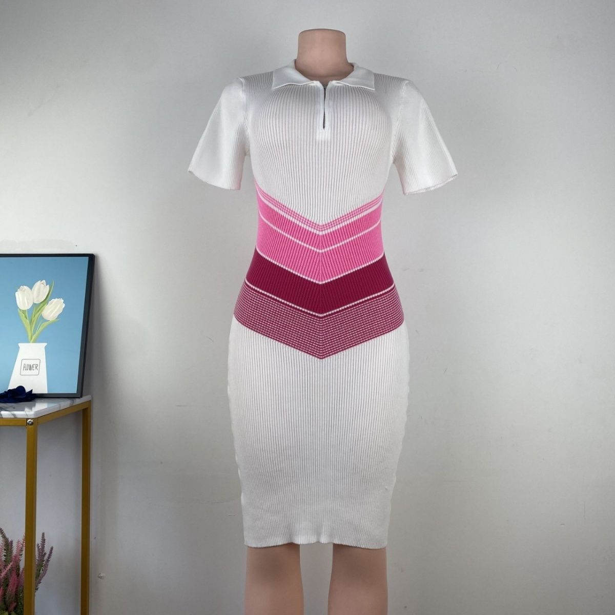 Women Casual V-neck short-sleeved printed dress 3