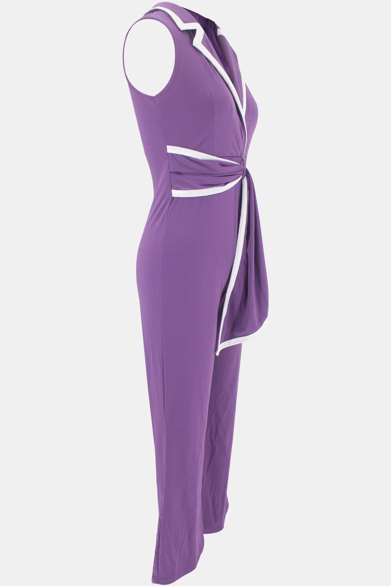 Summer Women's Fashionable V-Neck Chic Elegant Sleeveless Wide Leg Jumpsuit 54