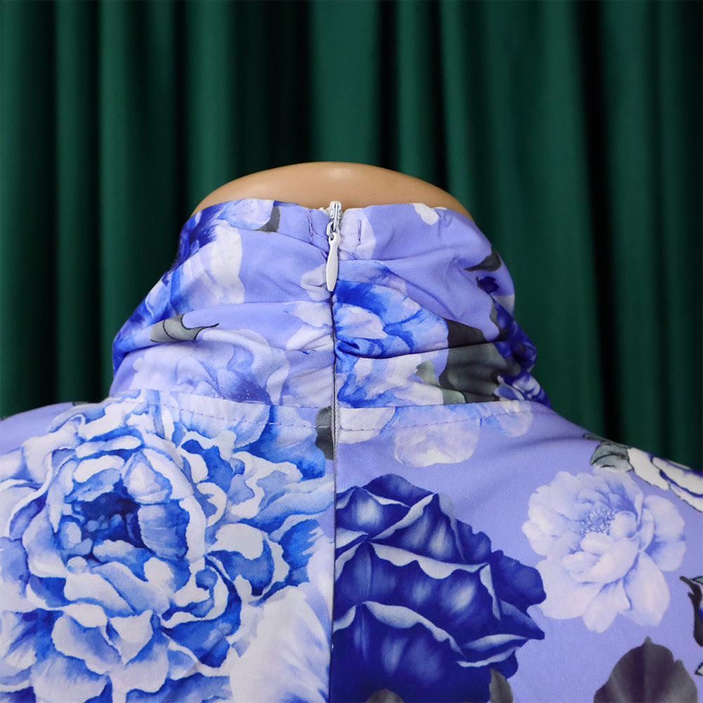 Plus Size Casual Women Printed Long Sleeve Shirt And Wide Leg Pants Two Piece 21