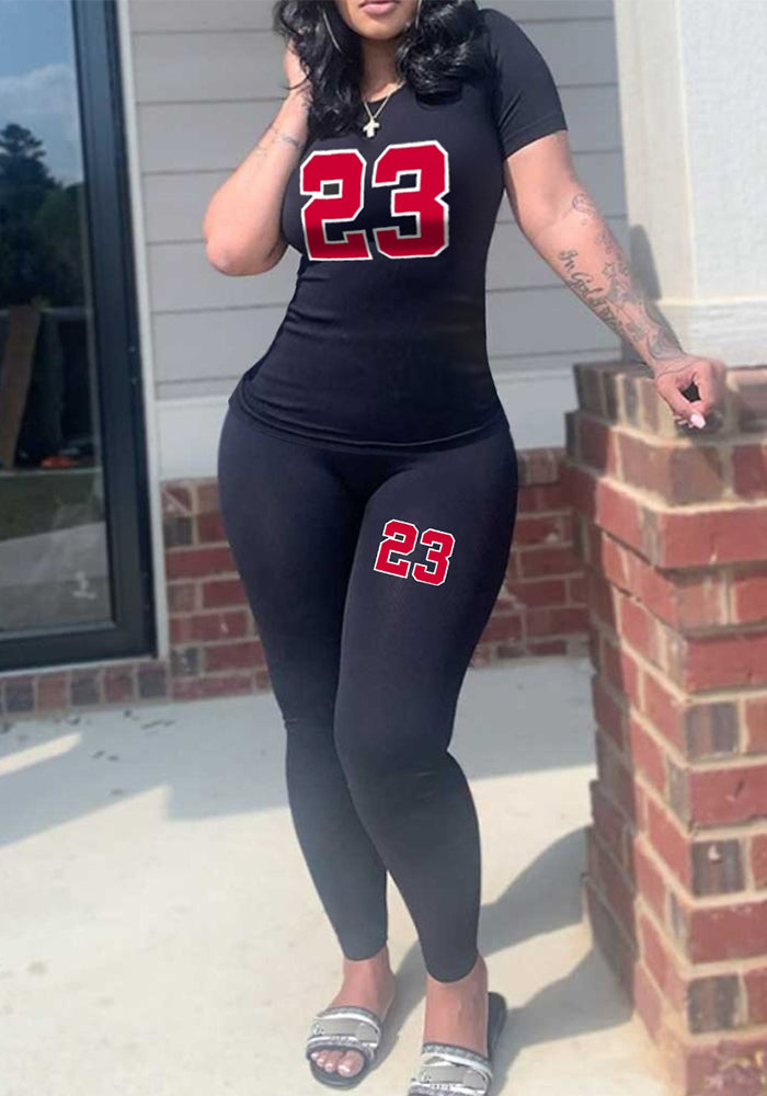 Women Print Style Top and Pant Casual Two-piece Set