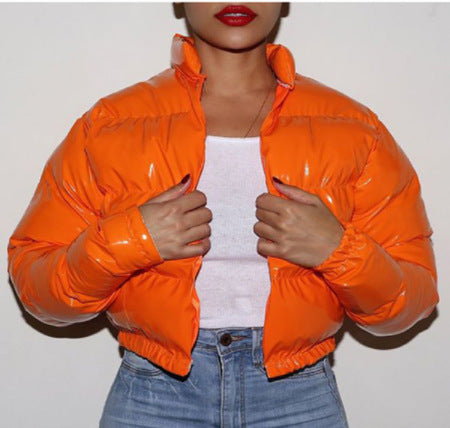 Women zippered padded coat 13