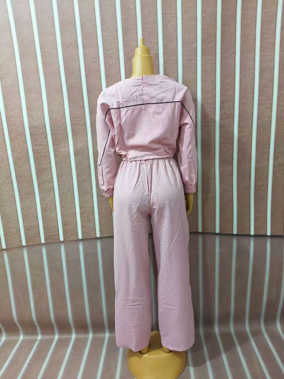 Women Solid Printed Casual Top and Pants Two-piece Set 8