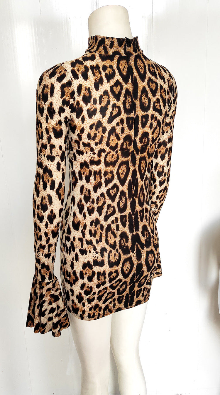Women leopard sexy Bodycon Dress 7