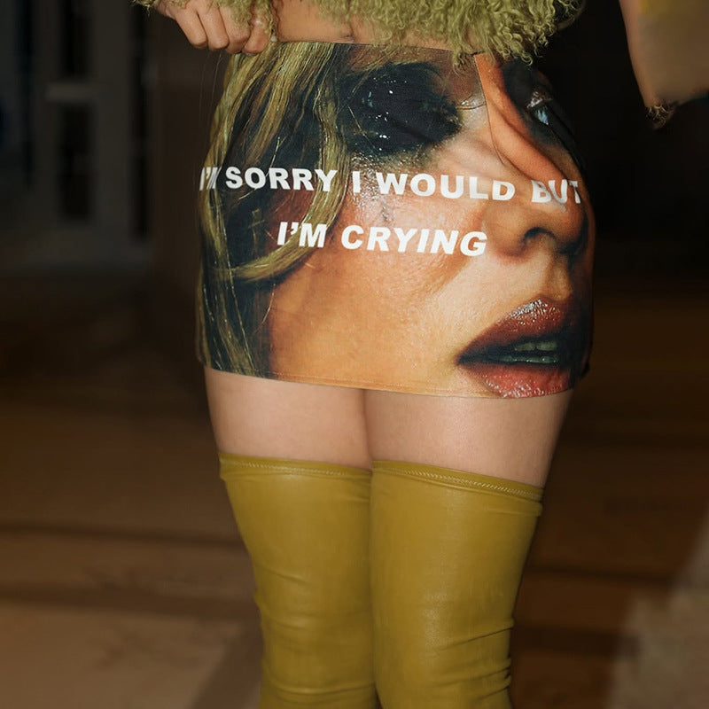 Women spring street sexy print Bodycon Skirt 3