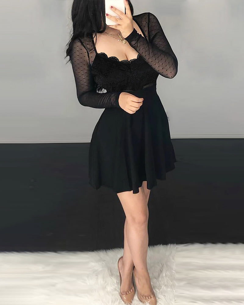 Women's Black Lace Dress 4