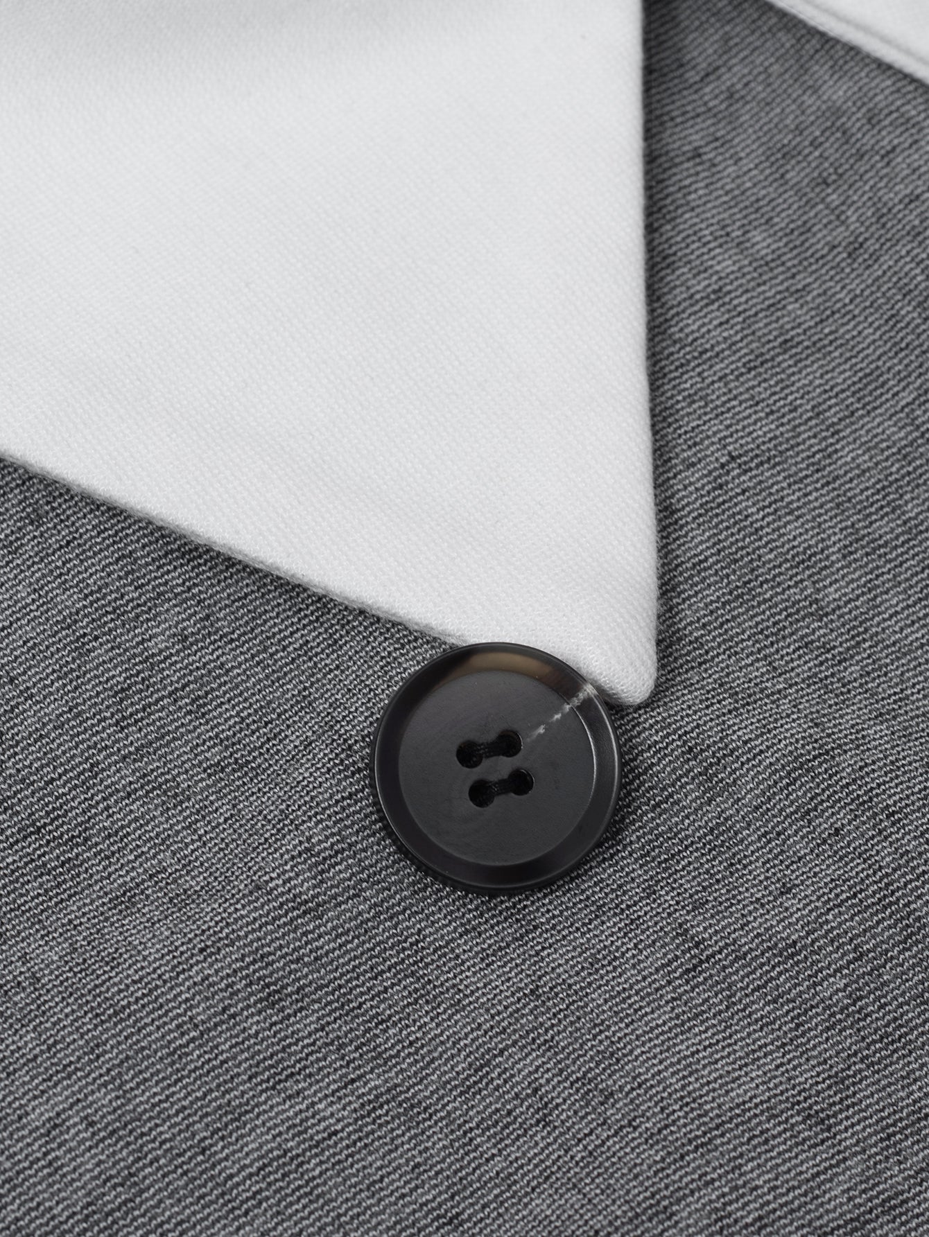 Women Elegant Contrast Turndown Collar Dress with Belt 10