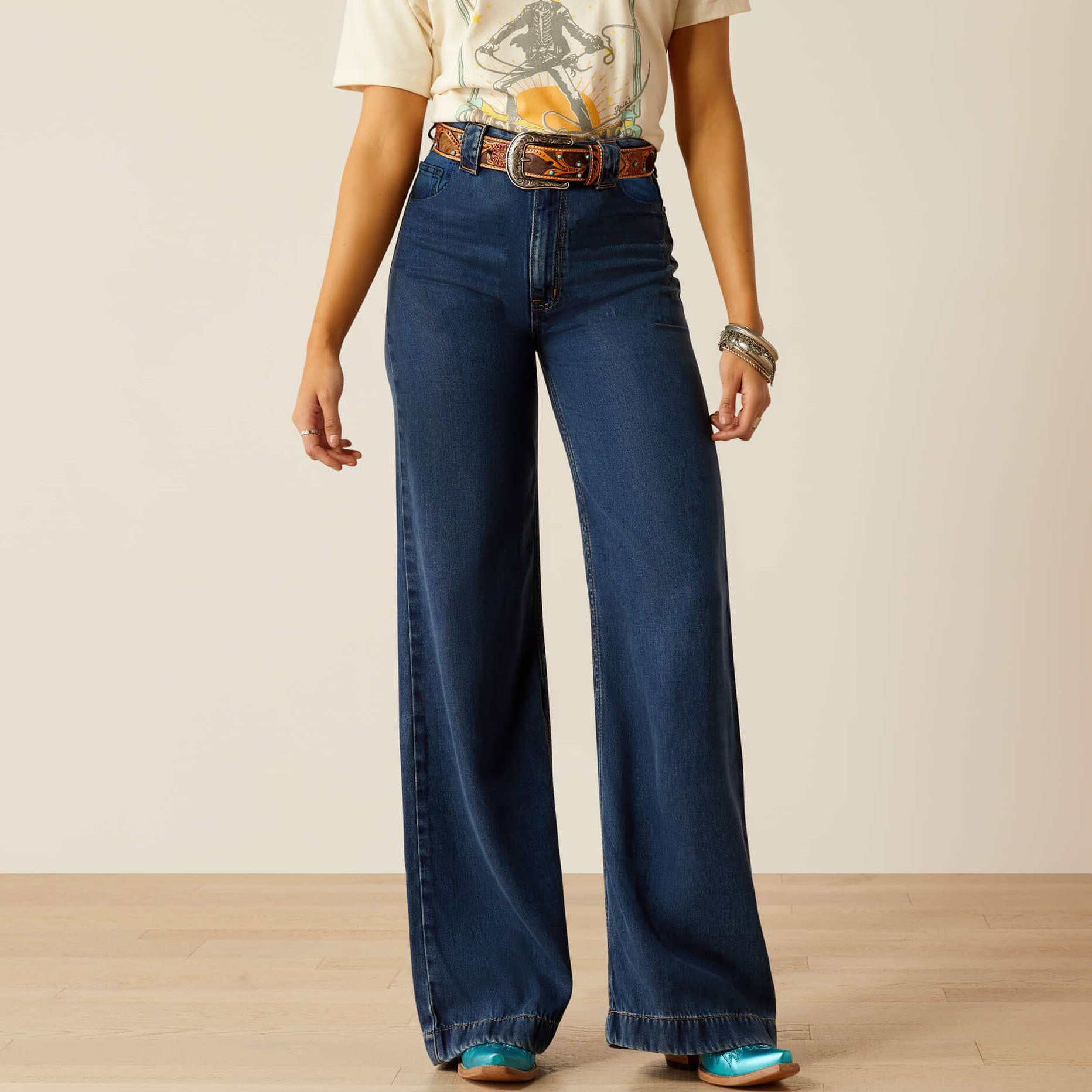 Trendy Autumn High Waist Loose Women's Denim Pants