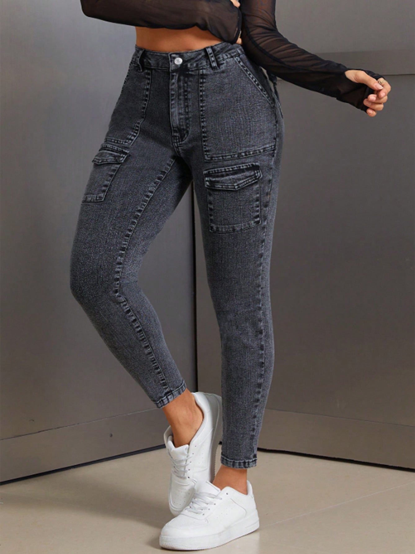 Women's High-Waist Butt-Lift Tight-Fitting Denim Pants 6
