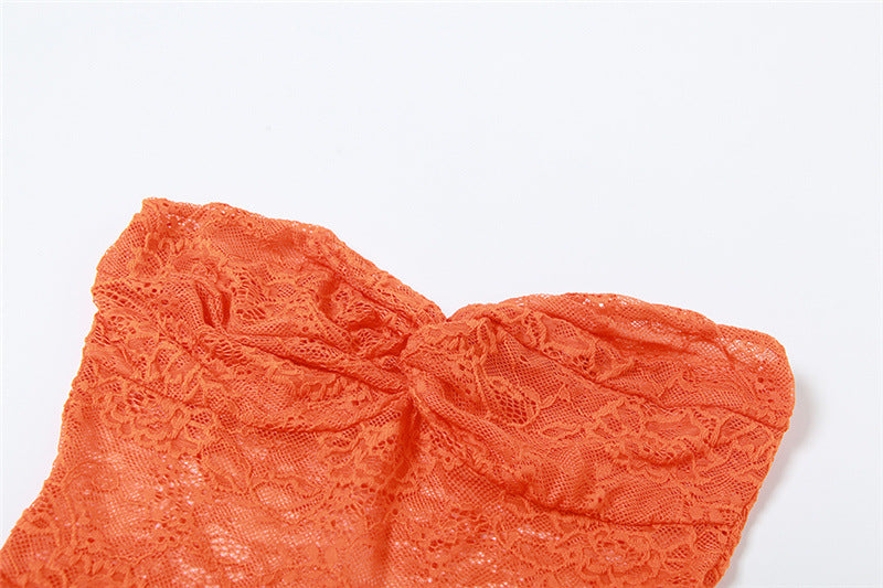 Summer Women's Fashionable And Sexy Lace See-Through Bodycon Dress 14