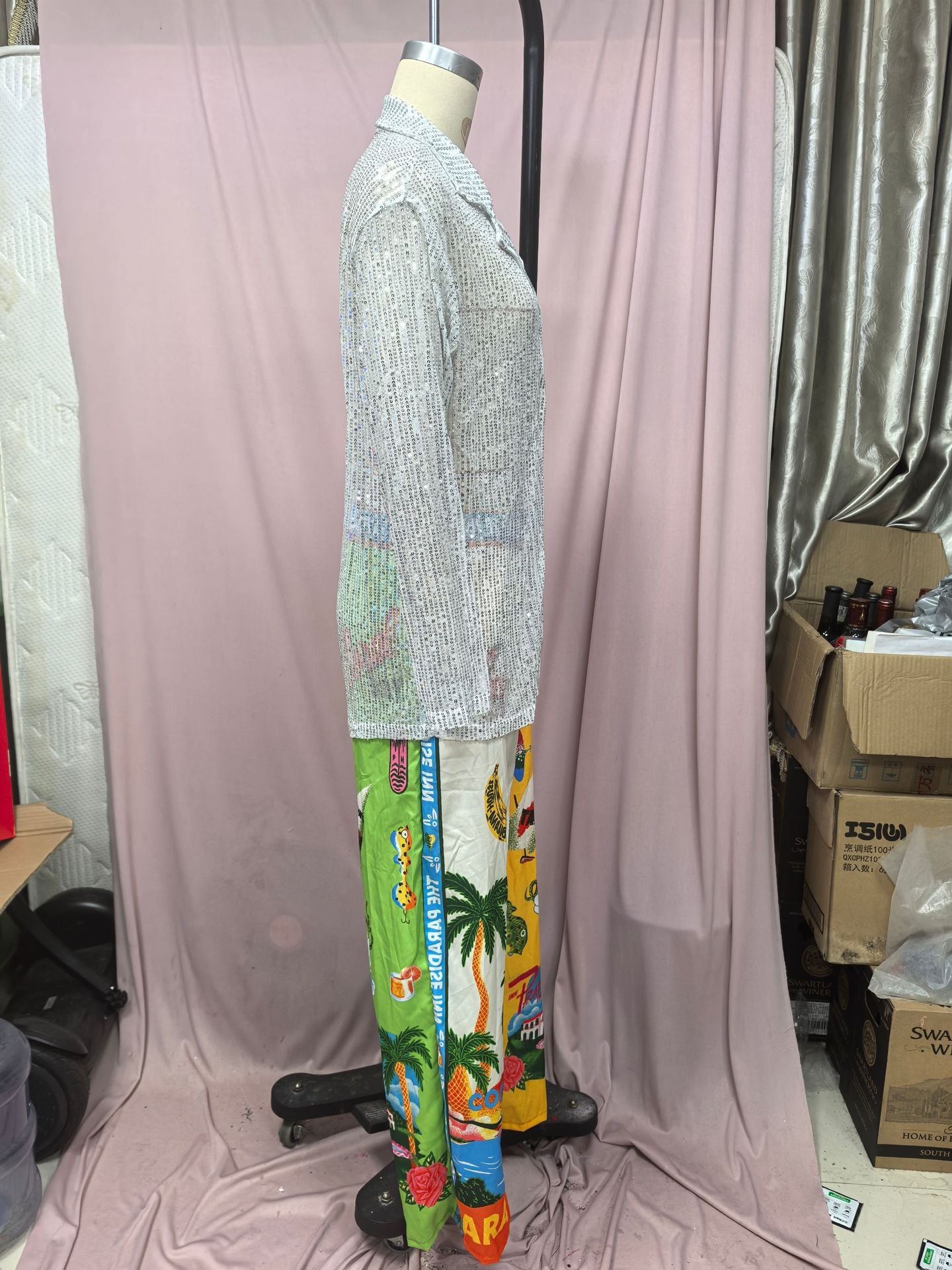 Women spring and summer sequined Top Turndown Collar long-sleeved shirt 21