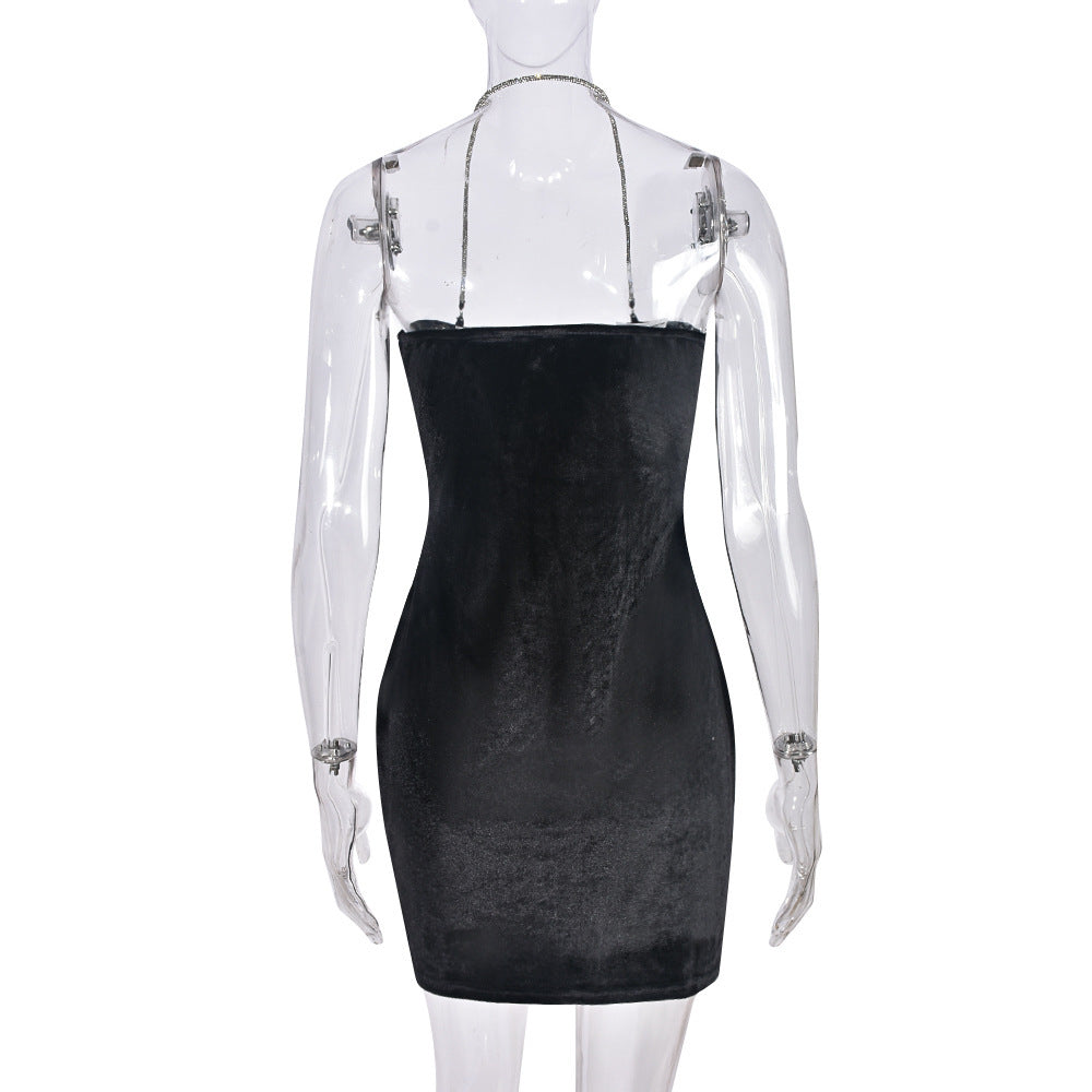 Women Summer Contrast Color V Neck Suspender Dress 21