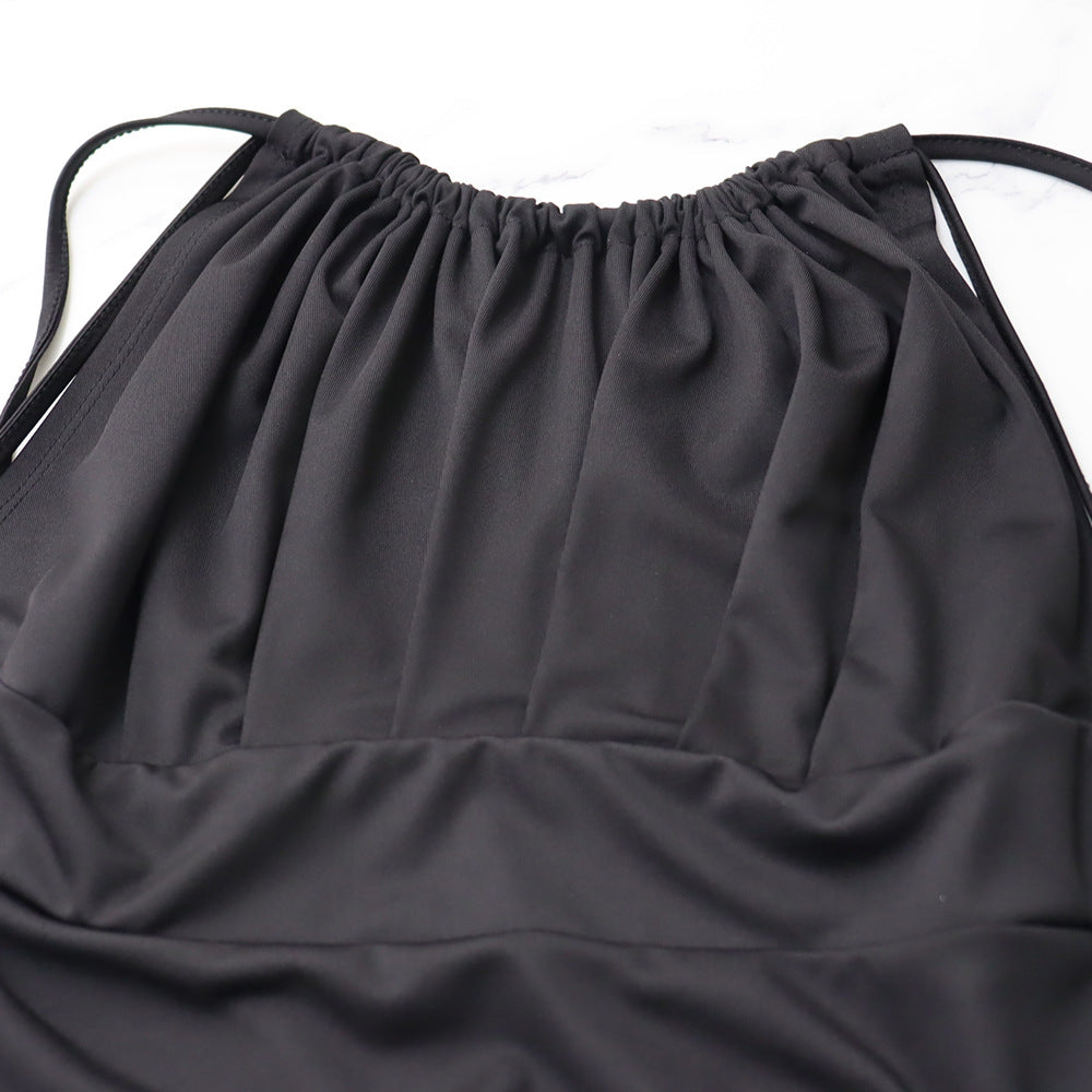 Women Sexy Backless Strappy Elegant Ruffle Dress 19