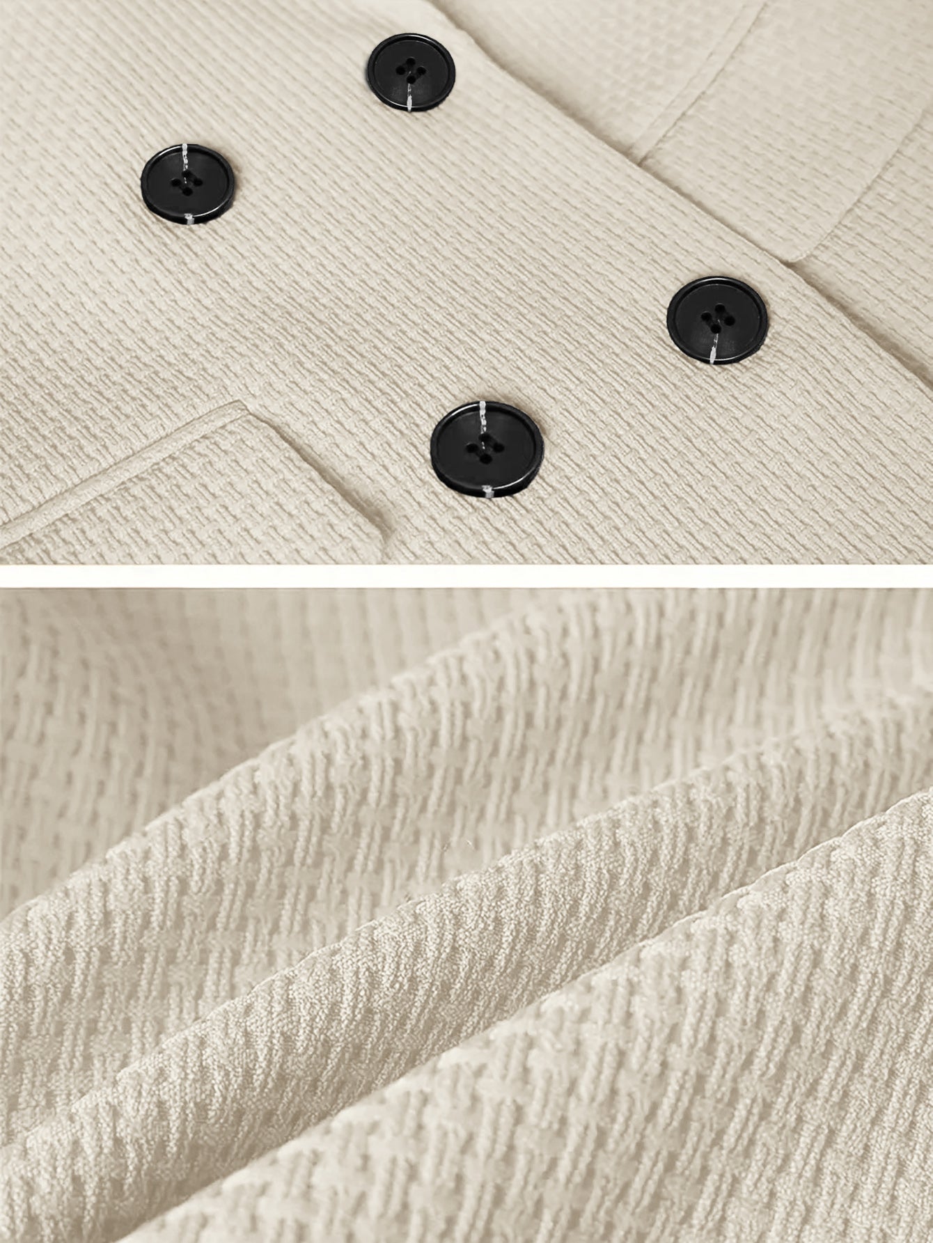 Women Turndown Collar Retro Elegant Career Button Blazer 18