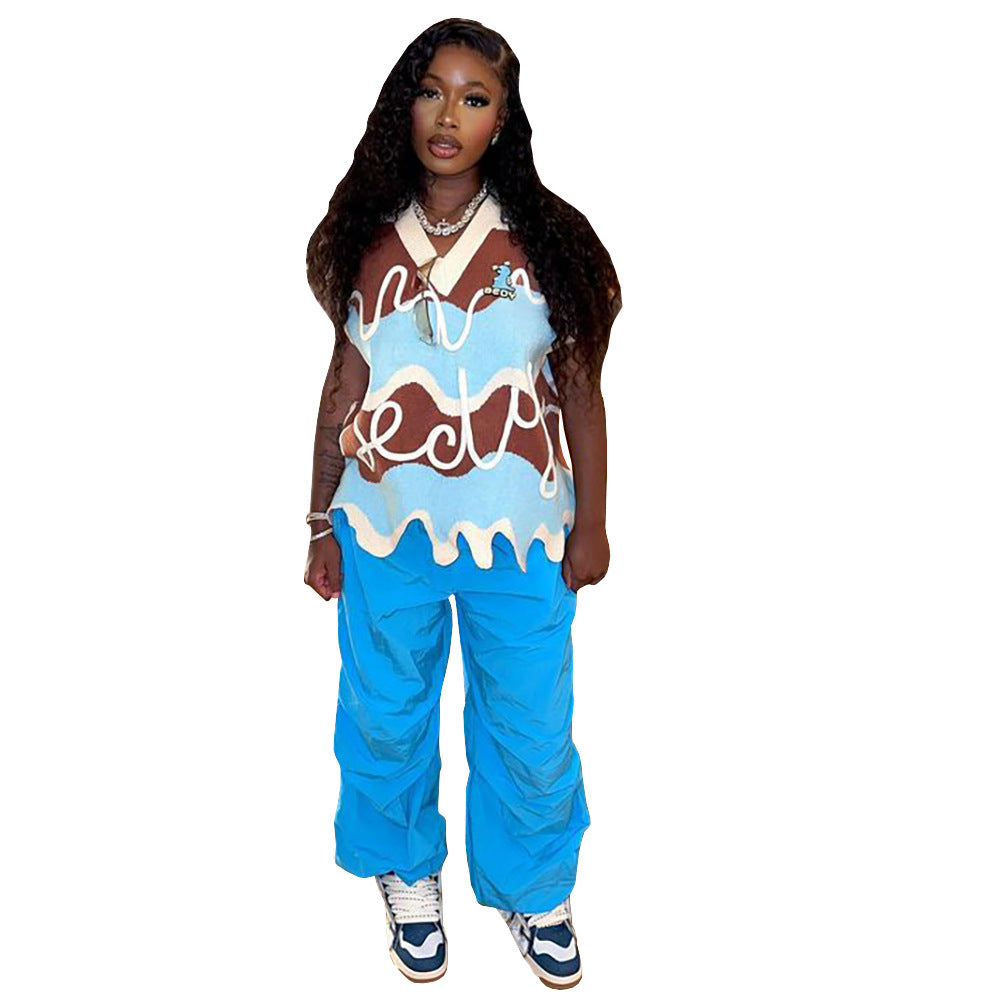 Women's Sweater Vest Autumn And Winter Street Fashion Casual Irregular V-Neck Top 6