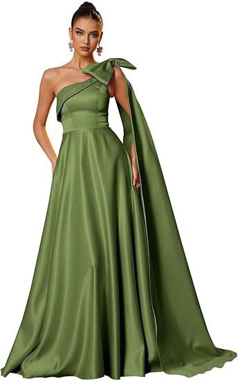 Women One-Shoulder Satin Formal Evening Dress（Processing time need 3-6 days） 31