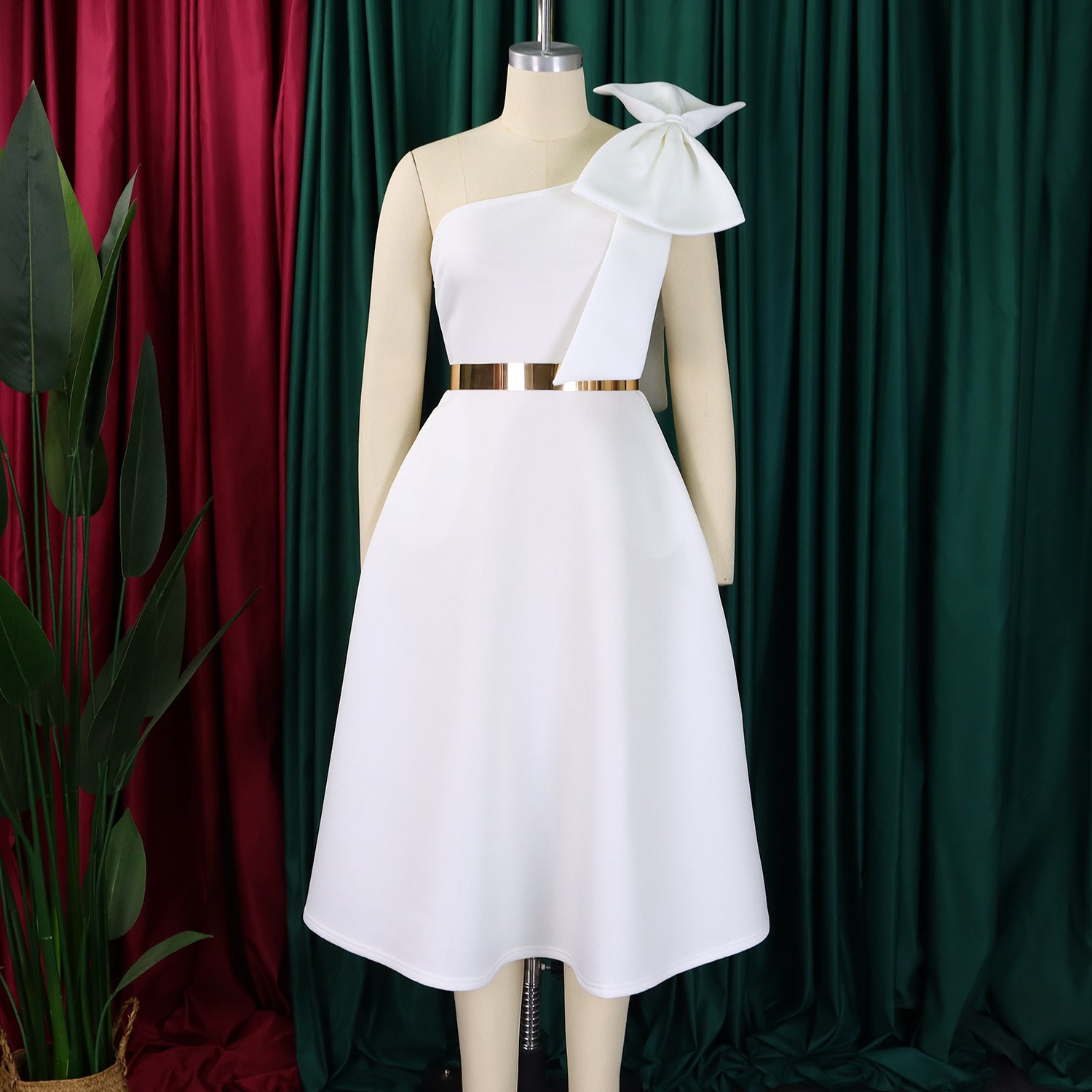 Fashion Women's Solid Color Sexy Formal Party African Dress 8